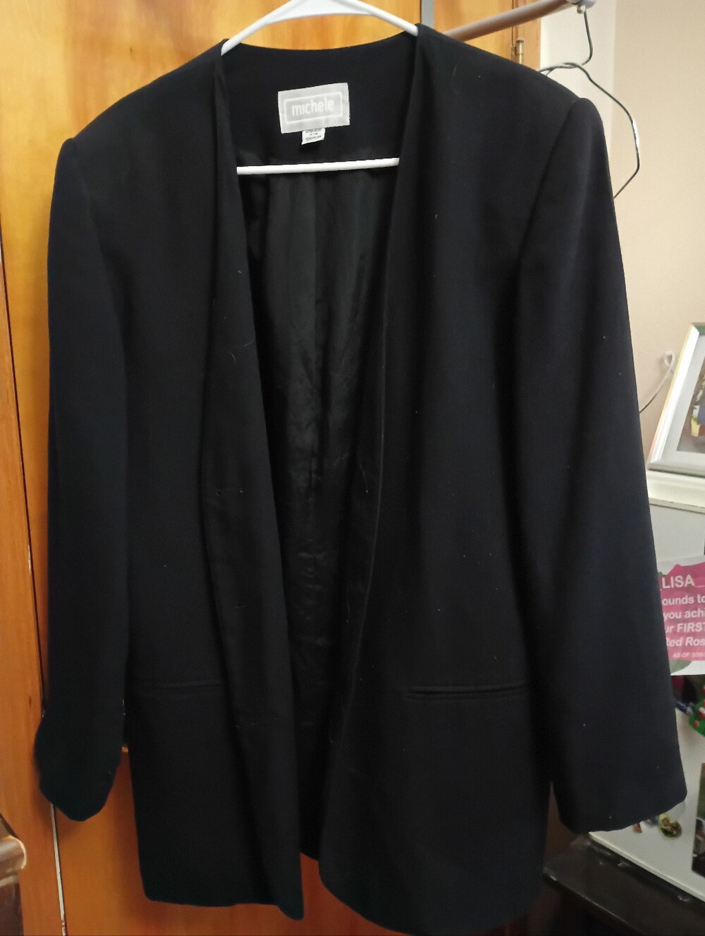 Michele Black Open-Front Women's Blazer - Picture 1 of 2